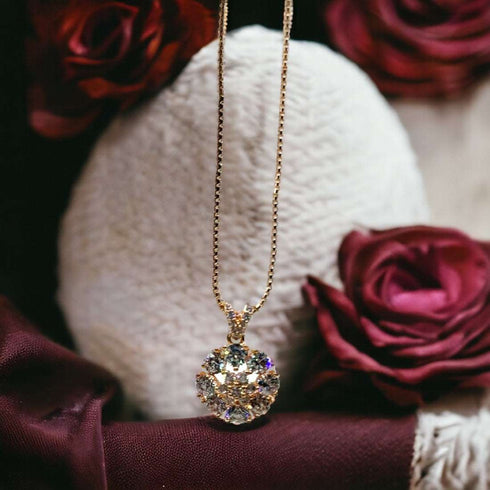 Dainty White Zircon Pendant Necklace - D143 - 1